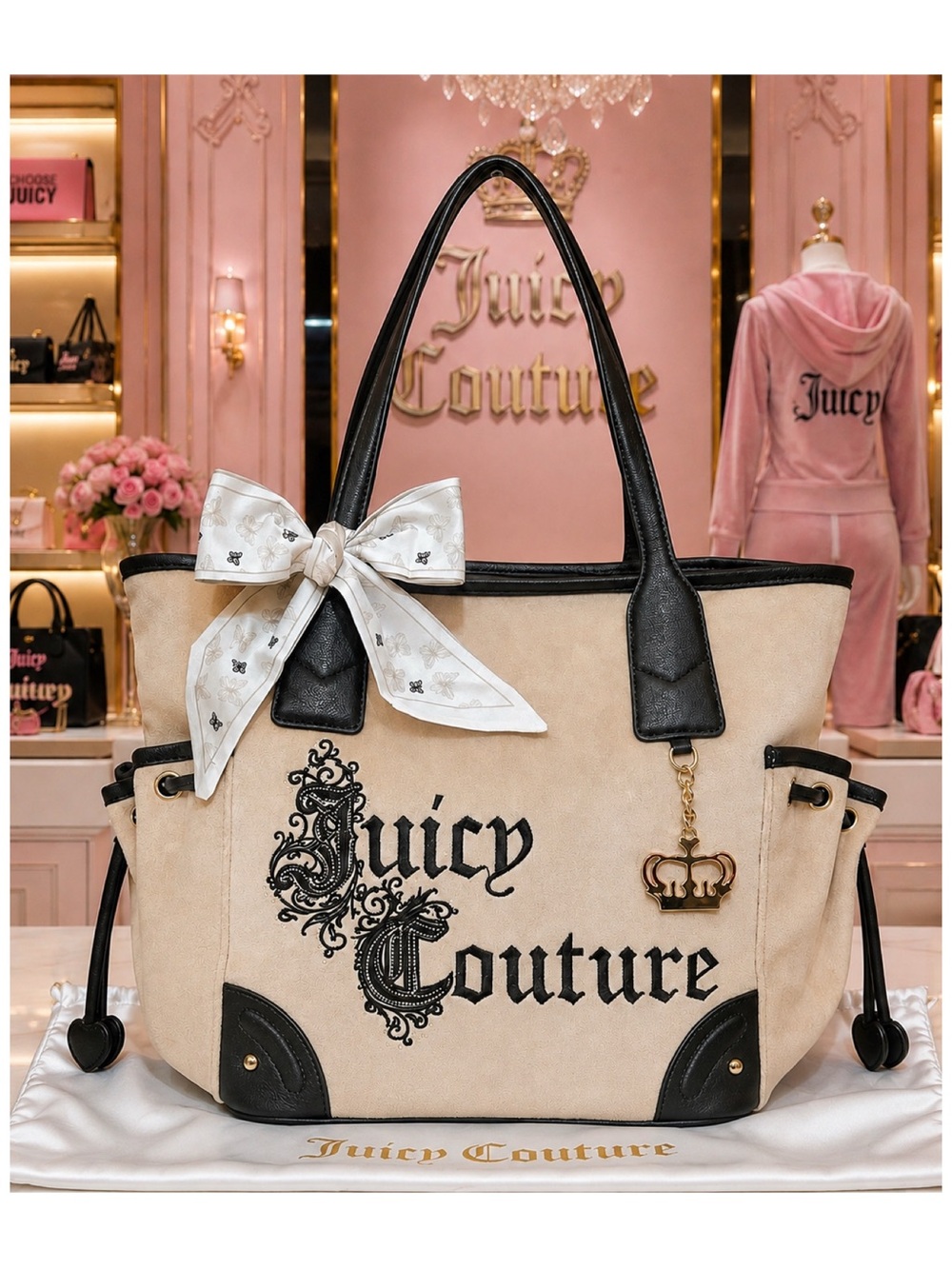 Juicy Couture Renaissance Bag & Free Bag Scarf & Dust Bag. NEW!